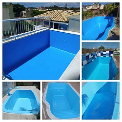 Pintura reforma em piscinas e peças ,consertos e pintura com fibra de vidro e gel coat